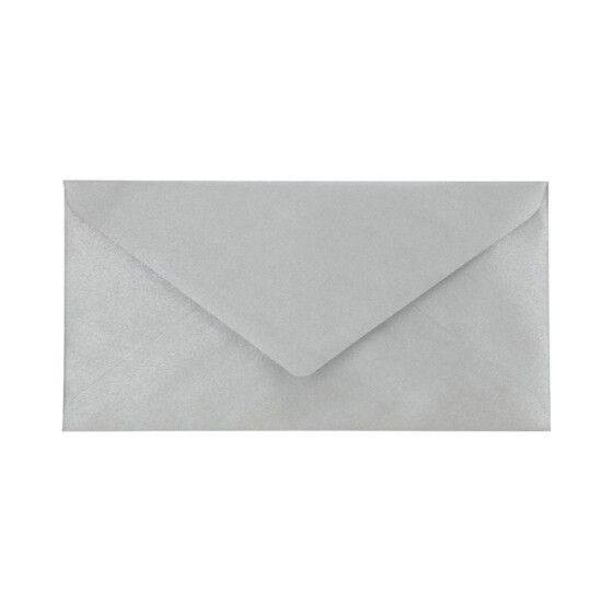Sobres de colores, DL - 220x110mm, PLATA METALIZADO